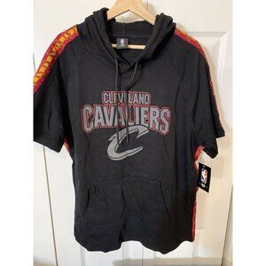 New NBA Cleveland Cavaliers Unisex Short Sleeve Pull Over Hoodie Large Black NWT